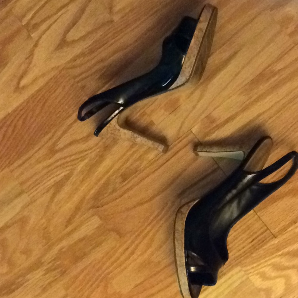 Fioni open toed black high heels - Picture 1 of 5